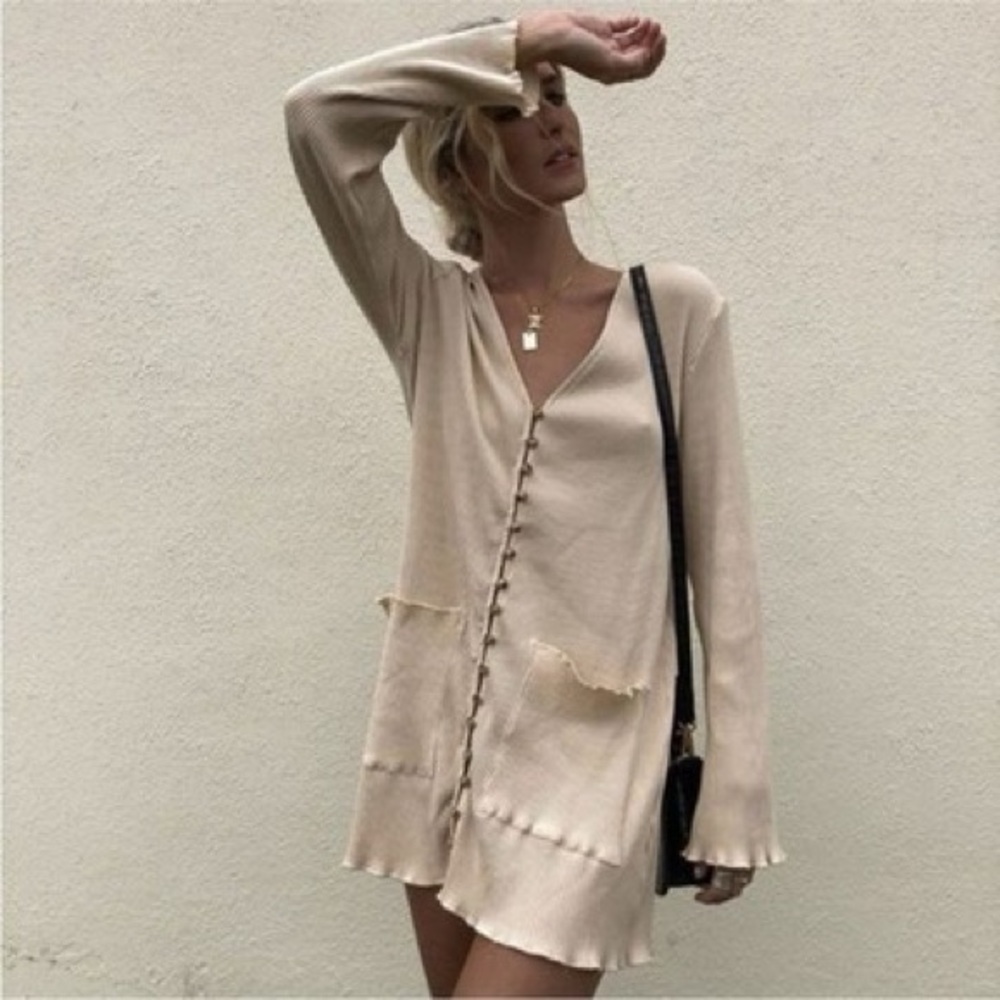 Sabo Skirt Cream Button-Down Dress